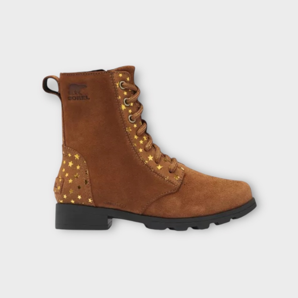 Sorel Emelie Suede Gold Star Pattern Waterproof Boots